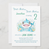 Invitation Requin sous la mer Tout âge fête d'anniversaire (Devant)