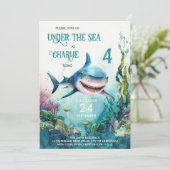 Invitation Requin sous l'océan Océan Anniversaire de enfant à (Debout devant)