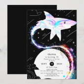 Invitation Requin sous-marin personnalisé Anniversaire (Devant / Derrière)