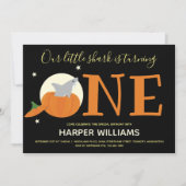 Invitation Requin transformant un bébé Citrouille premier ann (Devant)