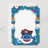 Invitation Requins adorables, dos bleu (Devant)