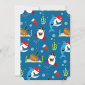 Invitation Requins adorables, dos bleu (Dos)