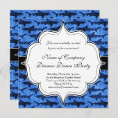 Invitation Requins dans la mer Bleue Profonde (Devant / Derrière)