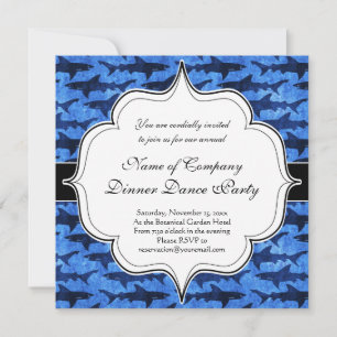Invitation Requins dans la mer Bleue Profonde