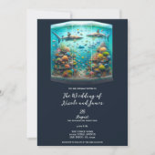 Invitation Requins et poissons Aquatic Aquarium Mariage (Devant)