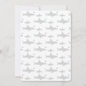 Invitation Requins mignons et Baby shower vertical océanique (Dos)