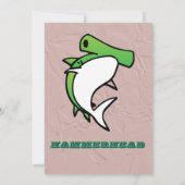 Invitation Requins verts et couronne Rose 1er anniversaire (Dos)