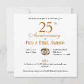INVITATION RÉSERVÉ 25E MARIAGE CAKE ANNIVERSAIRE (Dos)