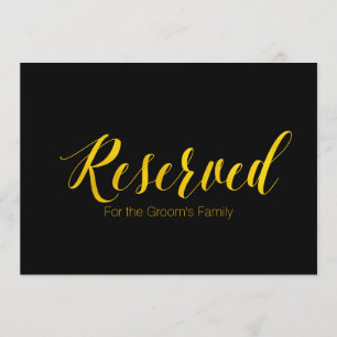 Invitation "Réservé à la famille du marié" Panneau de mariage