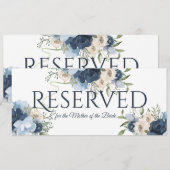 Invitation Réservé Fleurs Bleues (Devant / Derrière)