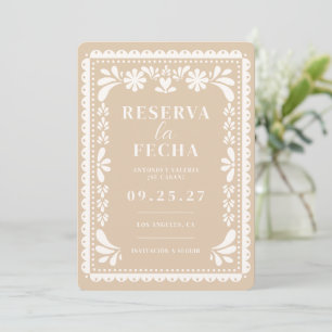 Invitation Réserve la date papier découpé mariage mexicain