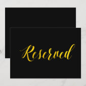 Invitation "Réservé" Panneau de mariage chic en or métallisé (Devant / Derrière)