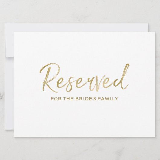 Invitation "Réservé" pour la pancarte de la famille | Lettre (Devant)