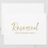 Invitation "Réservé" pour Panneau de famille | Élégante lettr (Devant / Derrière)
