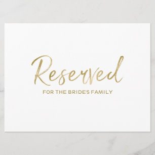 Invitation "Réservé" pour Panneau de Famille Lettre Élégant