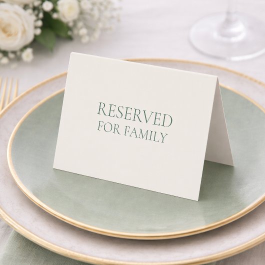 Invitation Reserved for Family Table Sign – Minimal Sage