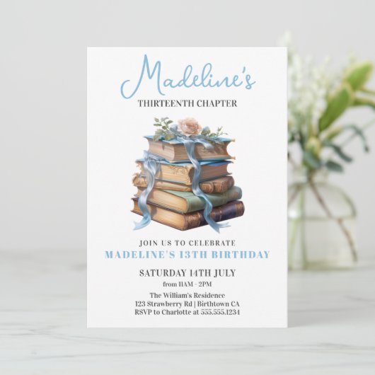 Invitation Réserver Fille Anniversaire (Debout devant)