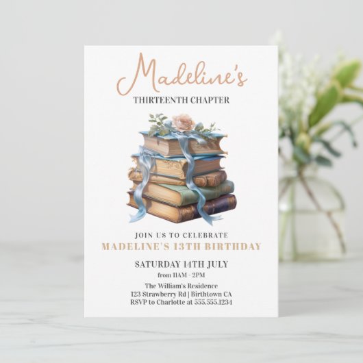 Invitation Réserver Fille Anniversaire (Debout devant)