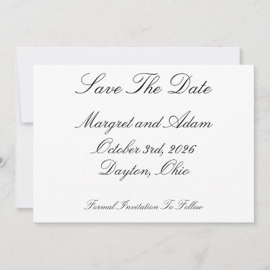 Invitation Réserver la date (Devant)