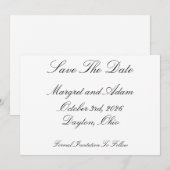 Invitation Réserver la date (Devant / Derrière)