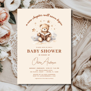 Invitation Réserver Nouveau chapitre commence Teddy Bear Baby