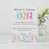 Invitation Réserver Thème Premier Anniversaire Fête Invitatio (Debout devant)