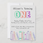 Invitation Réserver Thème Premier Anniversaire Fête Invitatio (Devant)