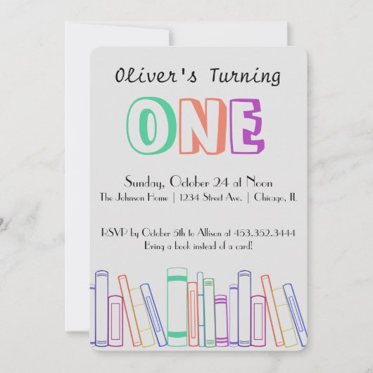 Invitation Réserver Thème Premier Anniversaire Fête Invitatio (Devant)