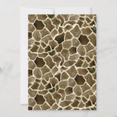 Invitation Réserver Thème Safari Aventure Baby shower Giraffe (Dos)