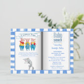 Invitation Réserver Thème Trois Petits Cochons Baby shower bl (Debout devant)