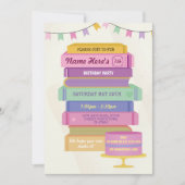 Invitation Réservez la bibliothèque d'anniversaire Lire le gâ (Devant)