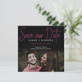 Invitation Réservez la date  (Debout devant)