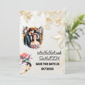 Invitation Réservez la date (Debout devant)