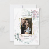 Invitation RÉSERVEZ LA DATE | Éucalyptus aquarelle (Devant)