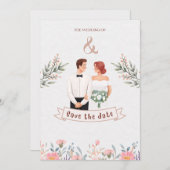 Invitation Réservez la date pour le mariage de (Devant / Derrière)