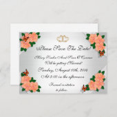 Invitation Réservez la date pour Mariage, Hibiscus (Devant / Derrière)
