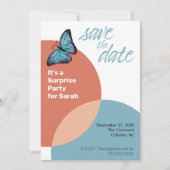 Invitation Réservez la date pour une fête surprise ou une soi (Devant)