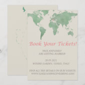 Invitation Réservez vos billets, il est temps pour un mariage (Devant / Derrière)