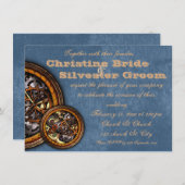 Invitation Réservoir et cuir, 4,5 x 6,25 mariages (Devant / Derrière)