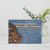 Invitation Réservoir et cuir, 4,5 x 6,25 mariages (Debout devant)