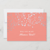 Invitation Respiration de bébé corail Fleur de mariage Invita (Devant)
