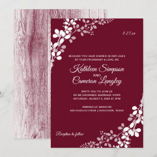 Invitation Respiration de bébé Rustique Bois Mariage Marsal