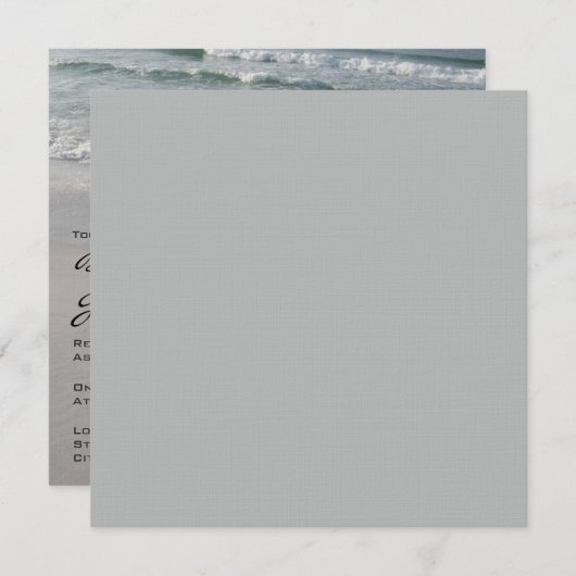 Invitation Ressacs et sable de mariage de plage (Devant / Derrière)