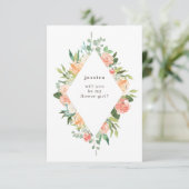 Invitation Ressort Aquarelle Floral Diamond Fleur fille (Debout devant)