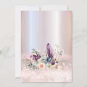 Invitation Ressort Boho floral Girlly ballon glittery (Dos)