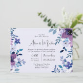 Invitation Ressort chic peint violet et Turquoise Mariage de (Debout devant)