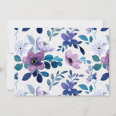 Invitation Ressort chic peint violet et Turquoise Mariage de (Dos)