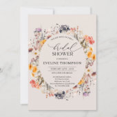 Invitation Ressort d'aquarelle couleur fleur sauvage couronne (Devant)