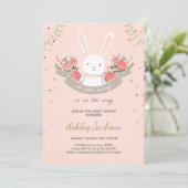 Invitation Ressort de lapin d'invitation de baby shower de (Debout devant)