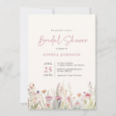 Invitation Ressort fleur sauvage Fête des mariées d'aquarelle (Devant)